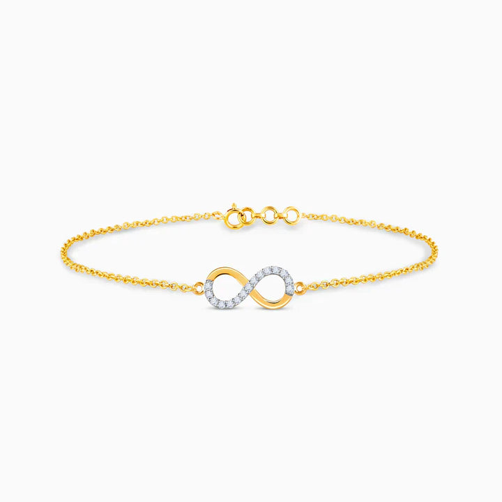 Pure Gold Infinity Bracelet with Dual Stones